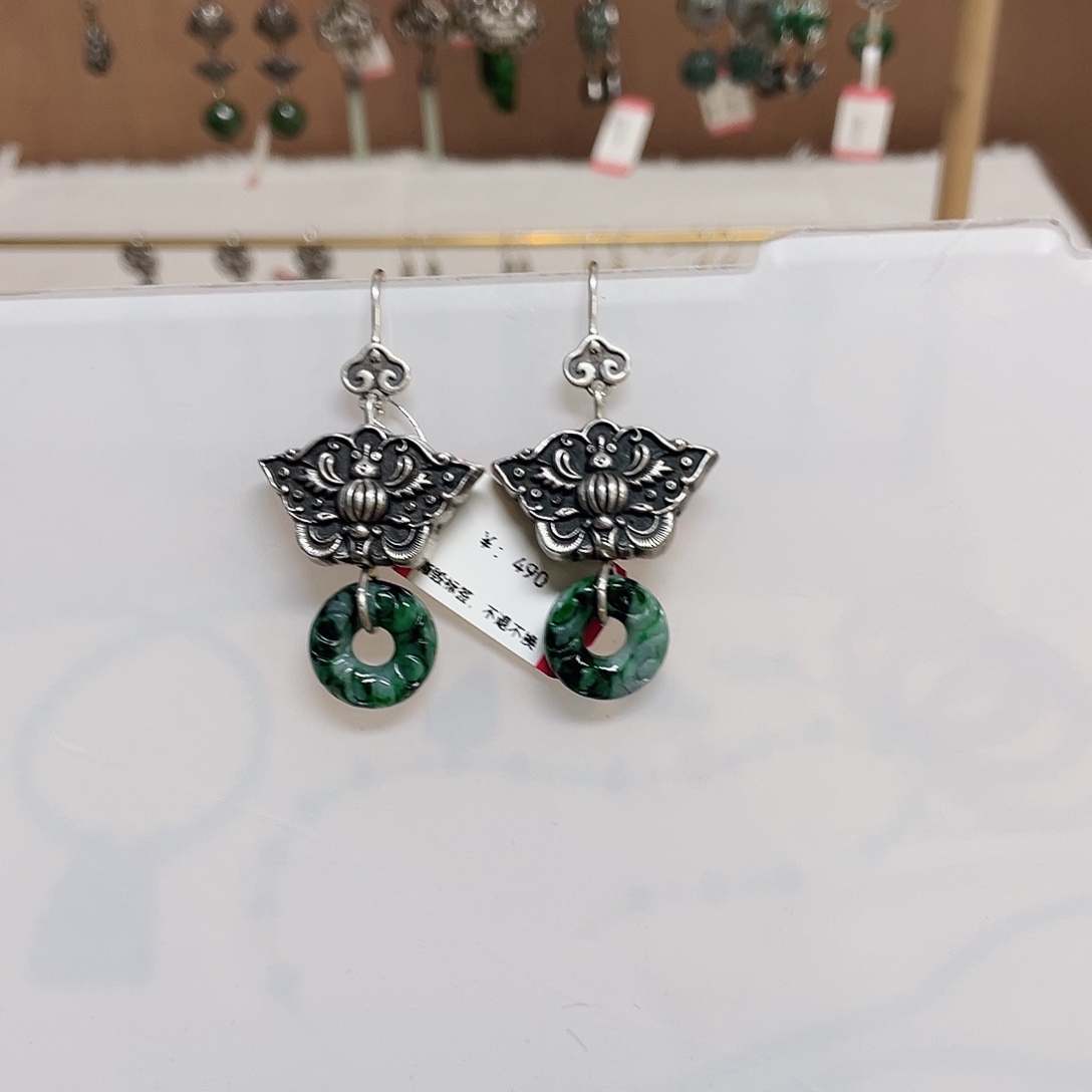 足银足银錾刻配饰耳环