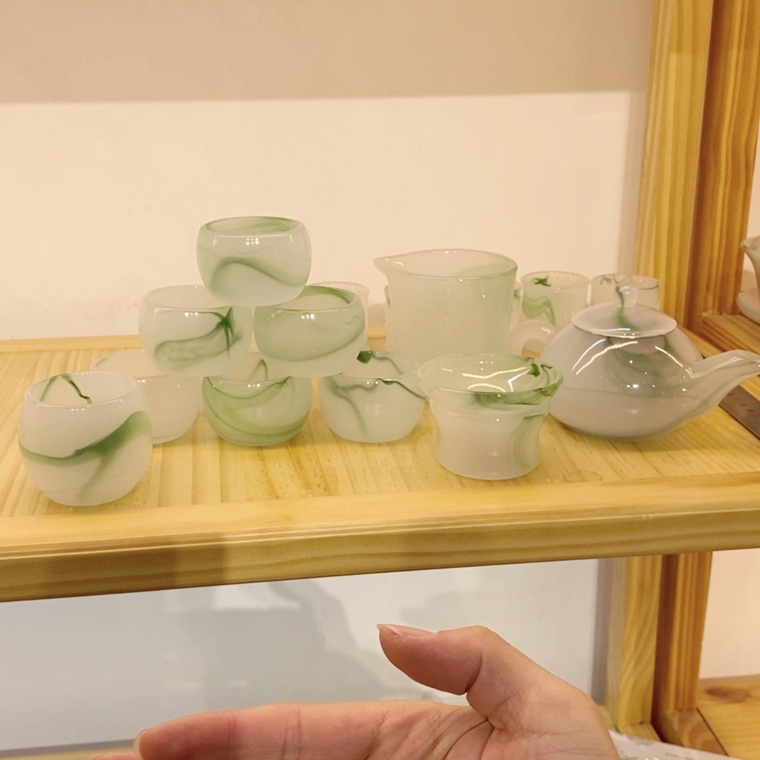 漂绿套装 盖碗换壶 不带礼盒 主人杯2