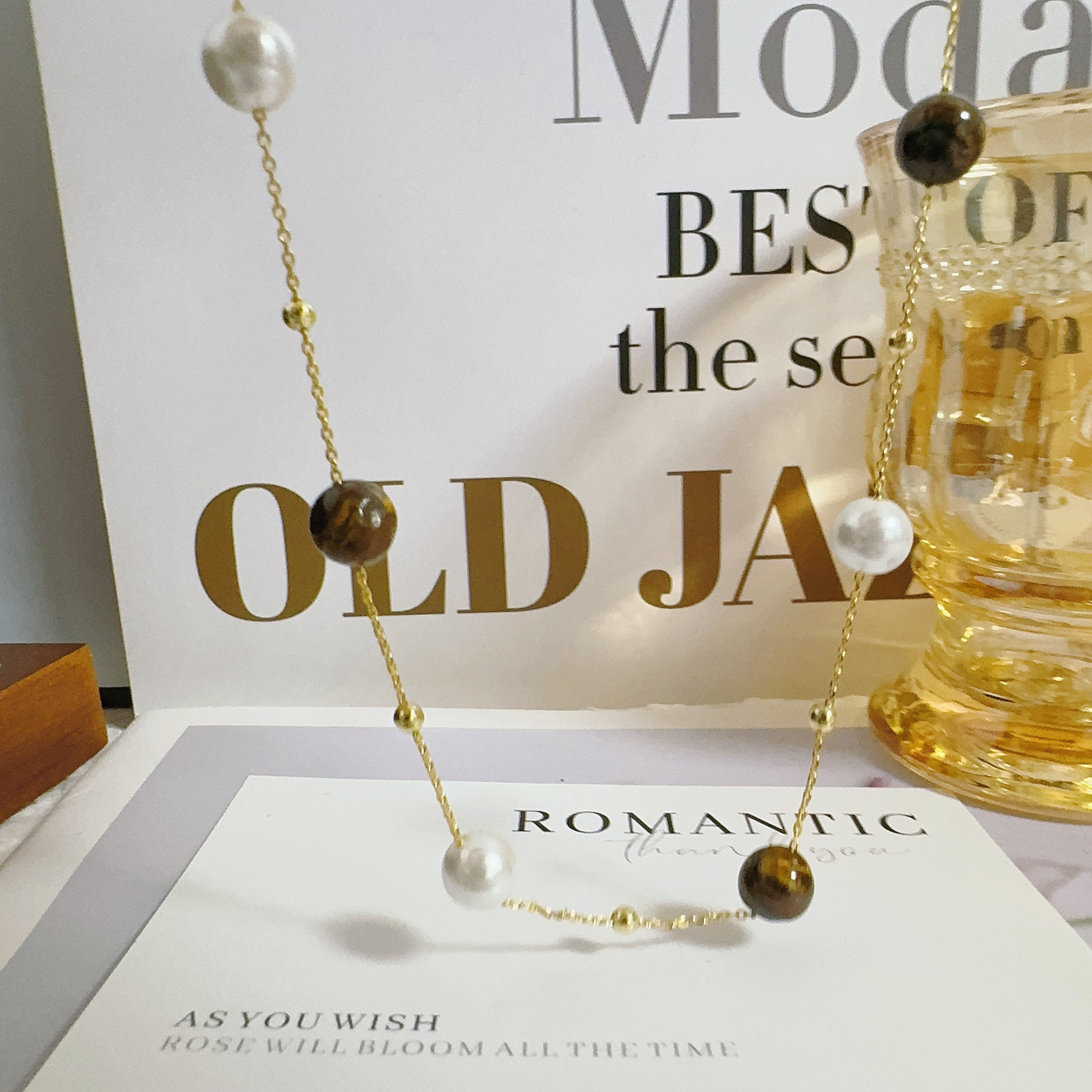 铜合金花岗石项链 5070 美拉德色项链