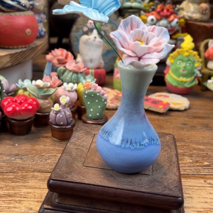 陶摆件小镇青花每日有新品