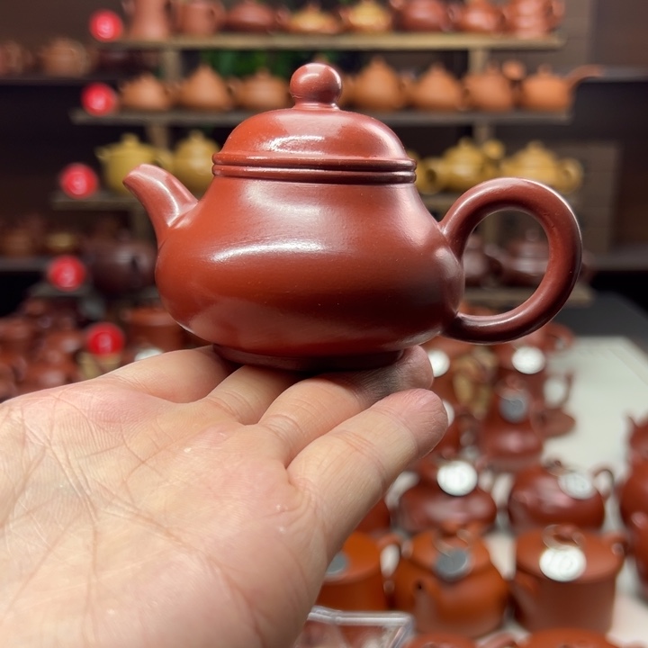 广***生茶壶紫砂朱泥潘壶110毫升