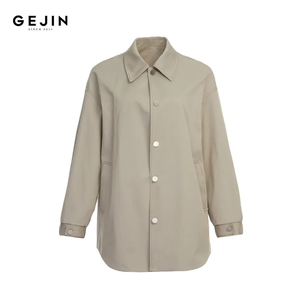 GEJIN/歌锦秋季新款翻领设计阔版休闲时尚帅气外套9342483009