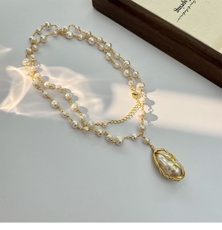 合金项链 小众设计女镀手工饰品绕线小众