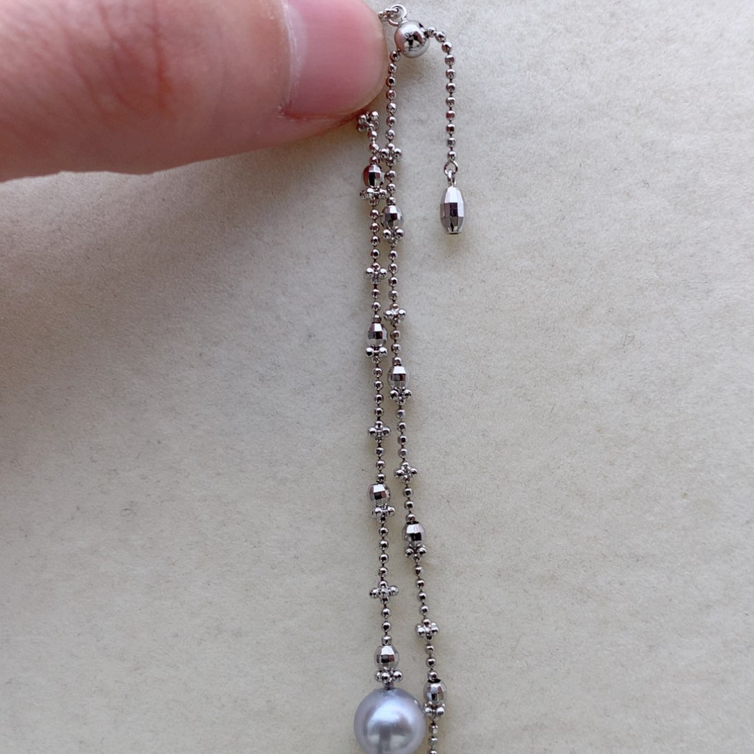 海水珍珠8-8.5mm真多麻手链银S925镶嵌