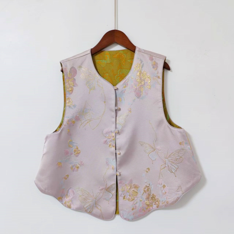 【闭月羞花】新中式双面穿国风马甲新款高级感百搭气质背心女上衣