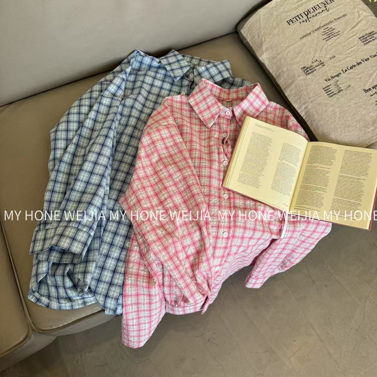 【WJ】春款 丽 371 -5 减龄随性吸睛元气宝藏格子衬衫两色衬衣（3-6）