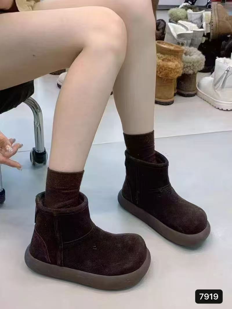 SYL2025冬季新款丑萌雪地靴一脚蹬7919