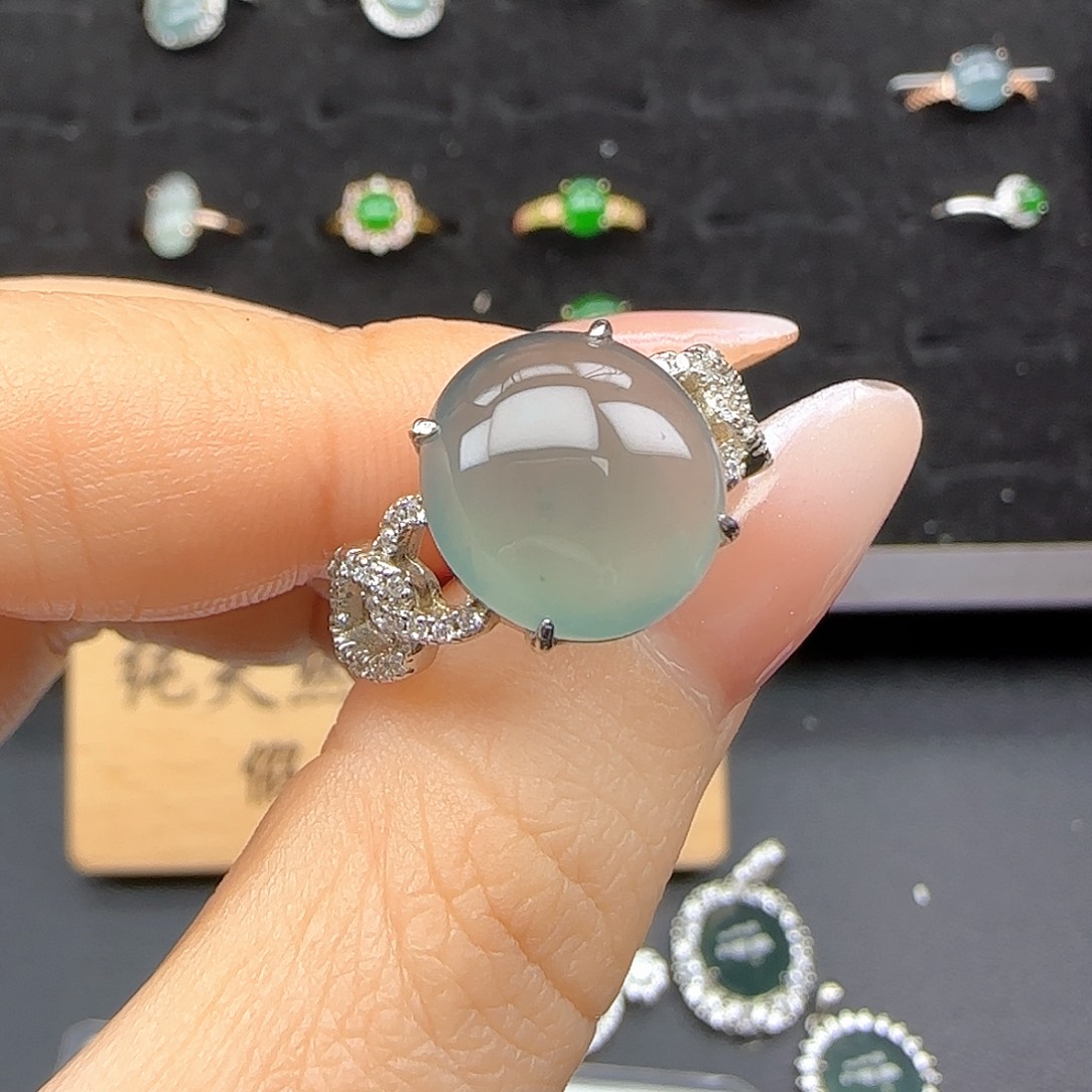 银S925镶嵌戒指翡翠