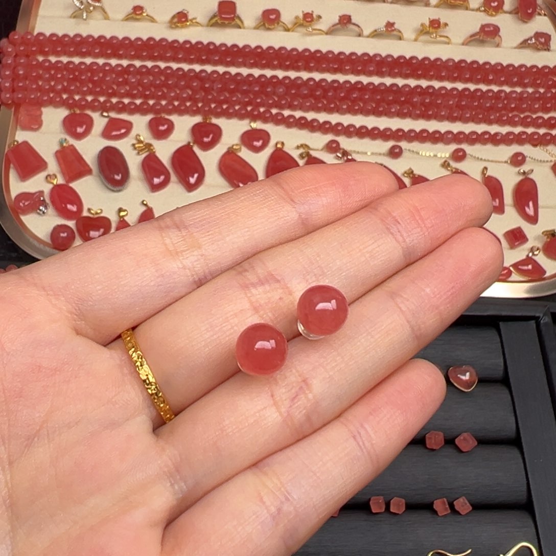 菱锰矿（红纹石）未镶嵌手镯@**陶