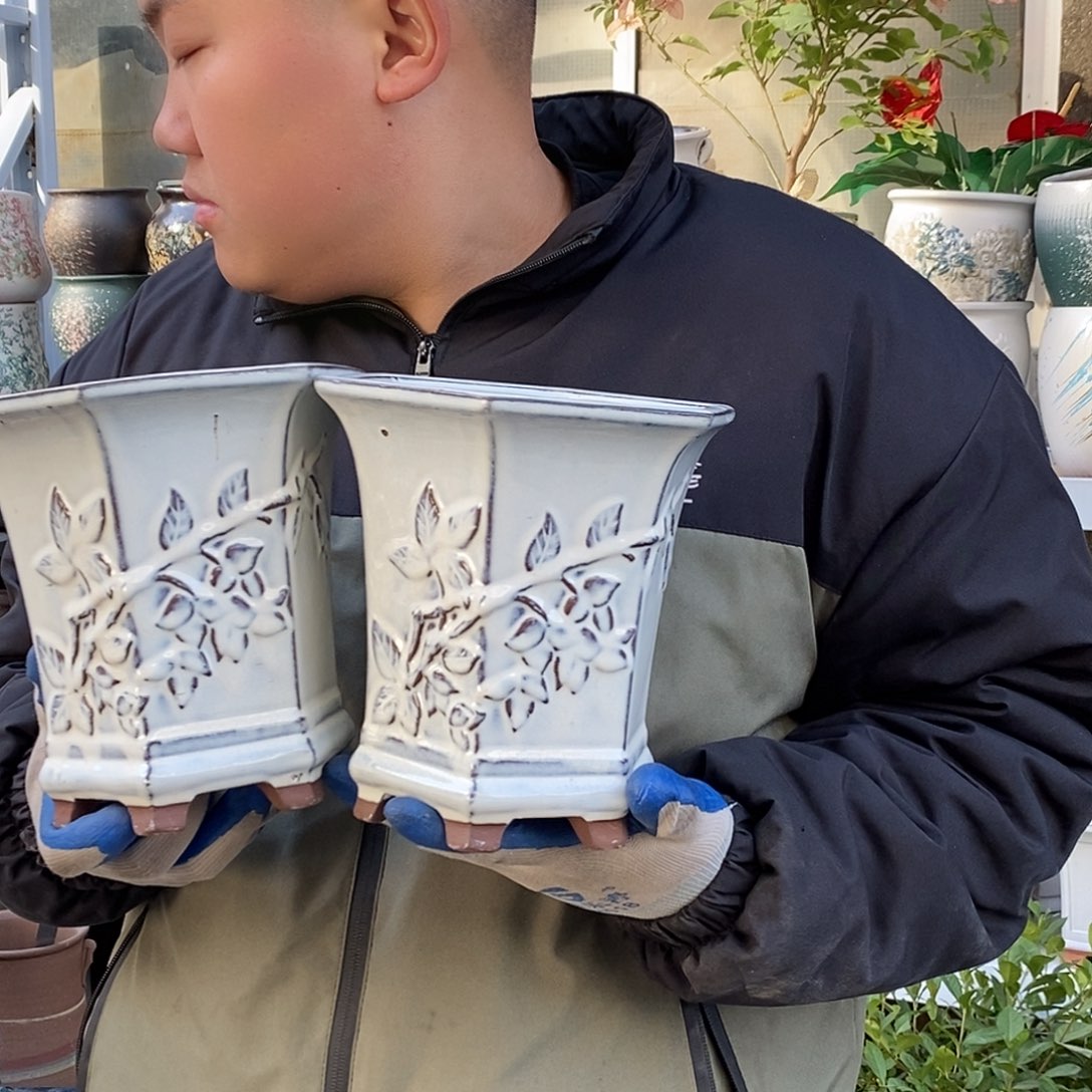 紫砂花盆口17高20福利俩个