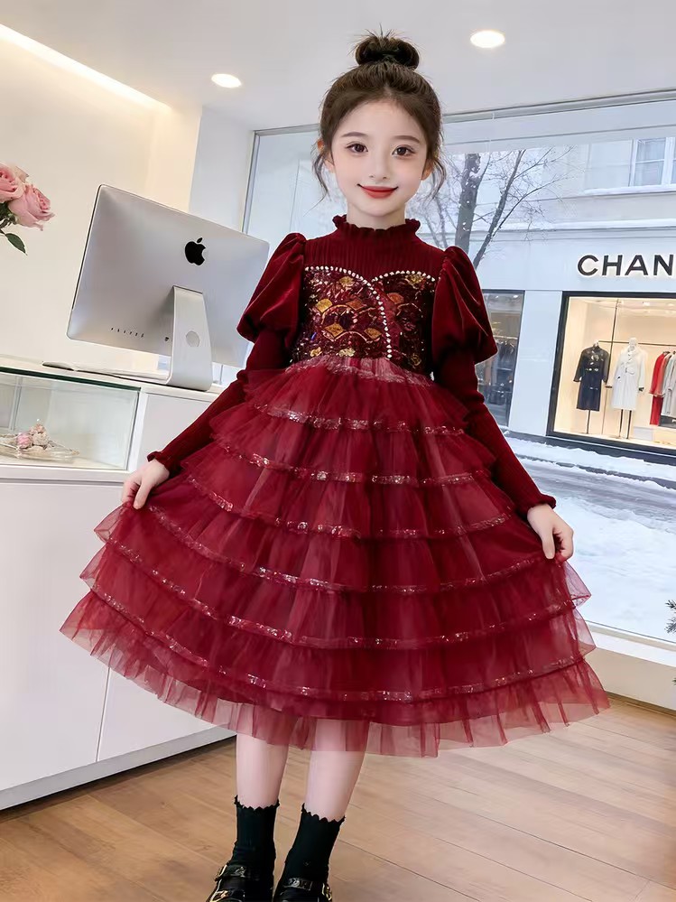 女公主儿童礼服女童新中式蛋糕裙公主裙儿童连衣裙