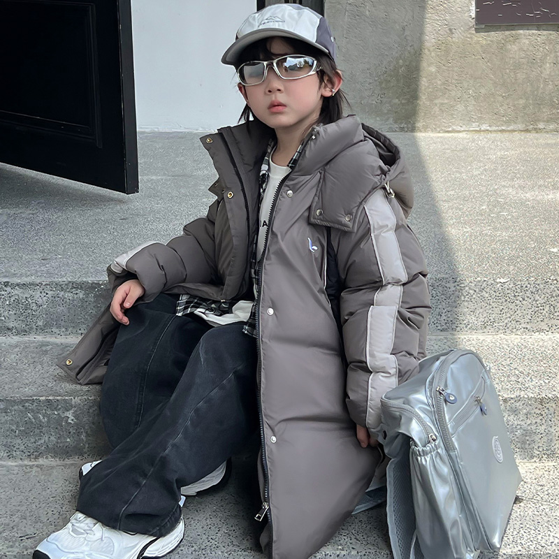 实体清仓儿童羽绒服男童中大童中长款加厚时尚保暖休闲潮酷外套潮
