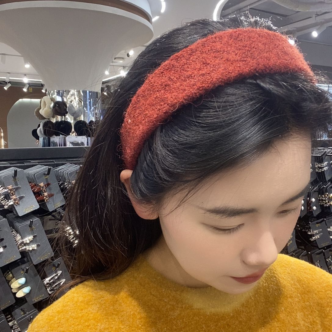 布艺铁合金橘红发箍