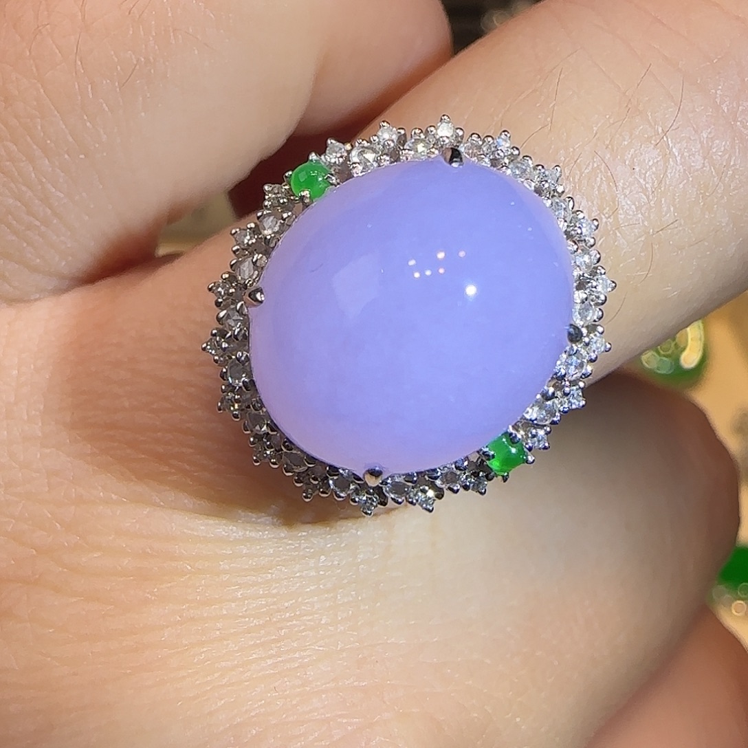 翡翠18K金镶嵌戒指