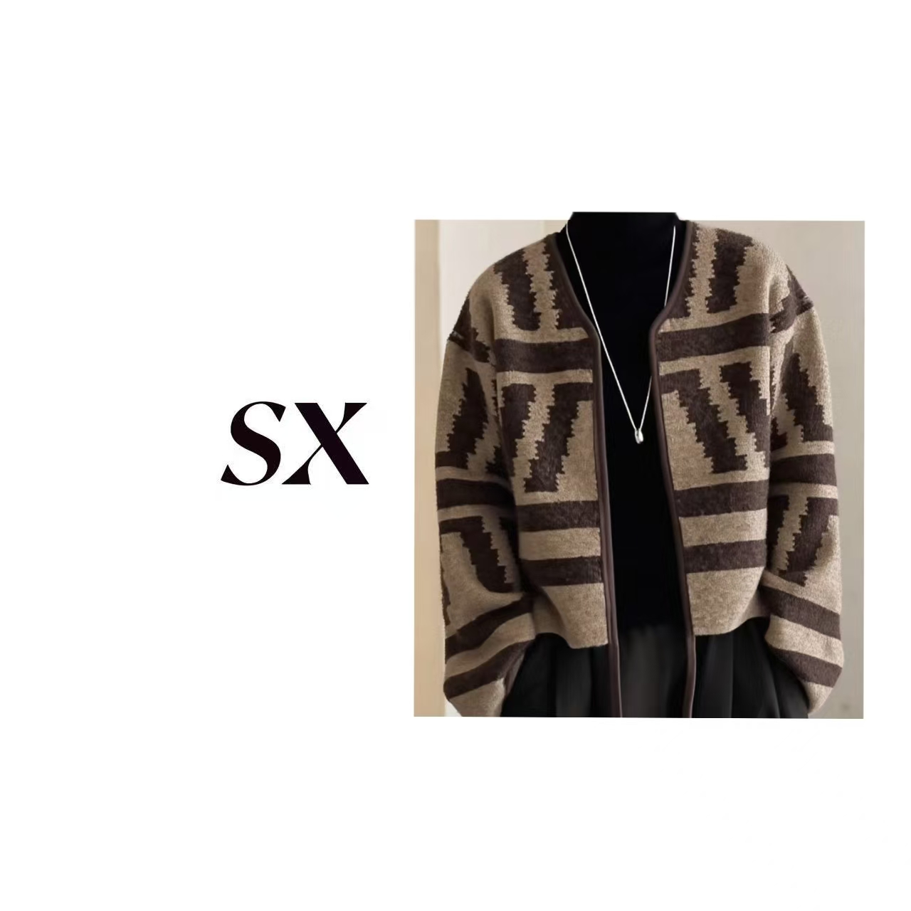 【0682】#SX-韩系气质复古宽松针织开衫外套