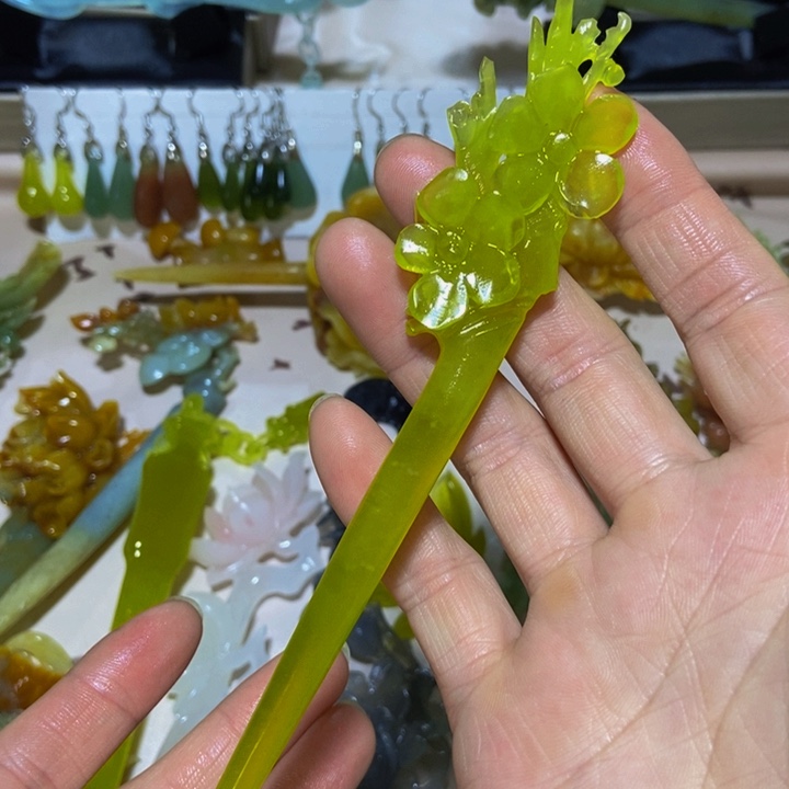 蛇纹石玉发簪未镶嵌