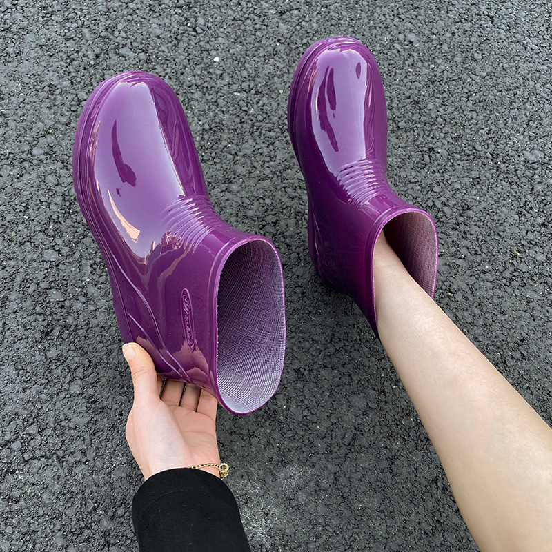 简约雨鞋女款成人短筒防滑防水鞋户外工作休闲雨靴耐磨厨房胶鞋