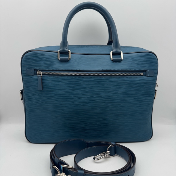 99新 LouisVuitton/路易威登 蓝色水波纹手提公文包/男士2773