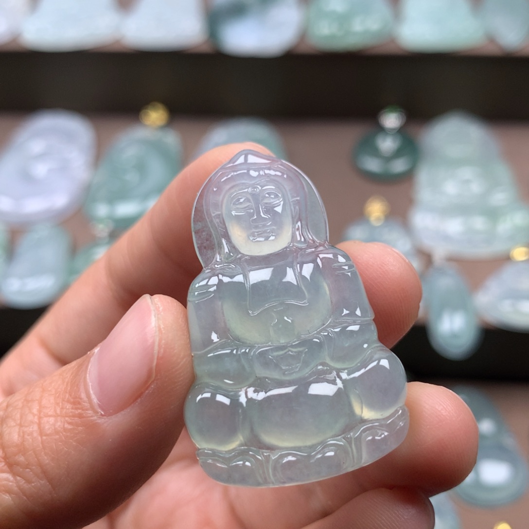 颈饰未镶嵌翡翠小*哥天然翡翠