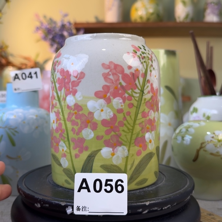 摆件景德镇陶瓷手绘花瓶摆件无孔