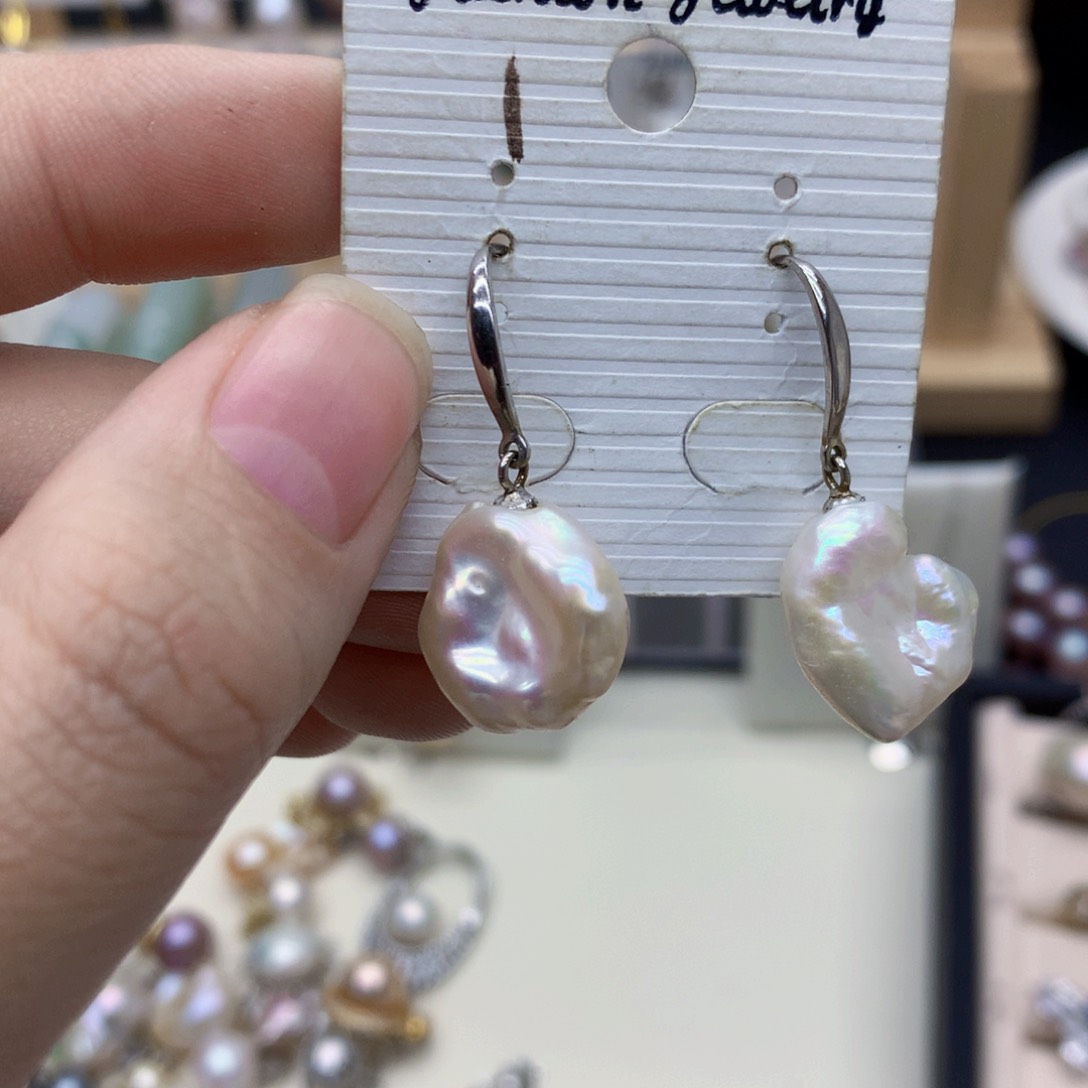 淡水珍珠耳饰银S925镶嵌