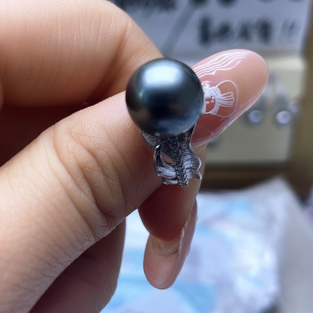 海水珍珠戒指银S925镶嵌