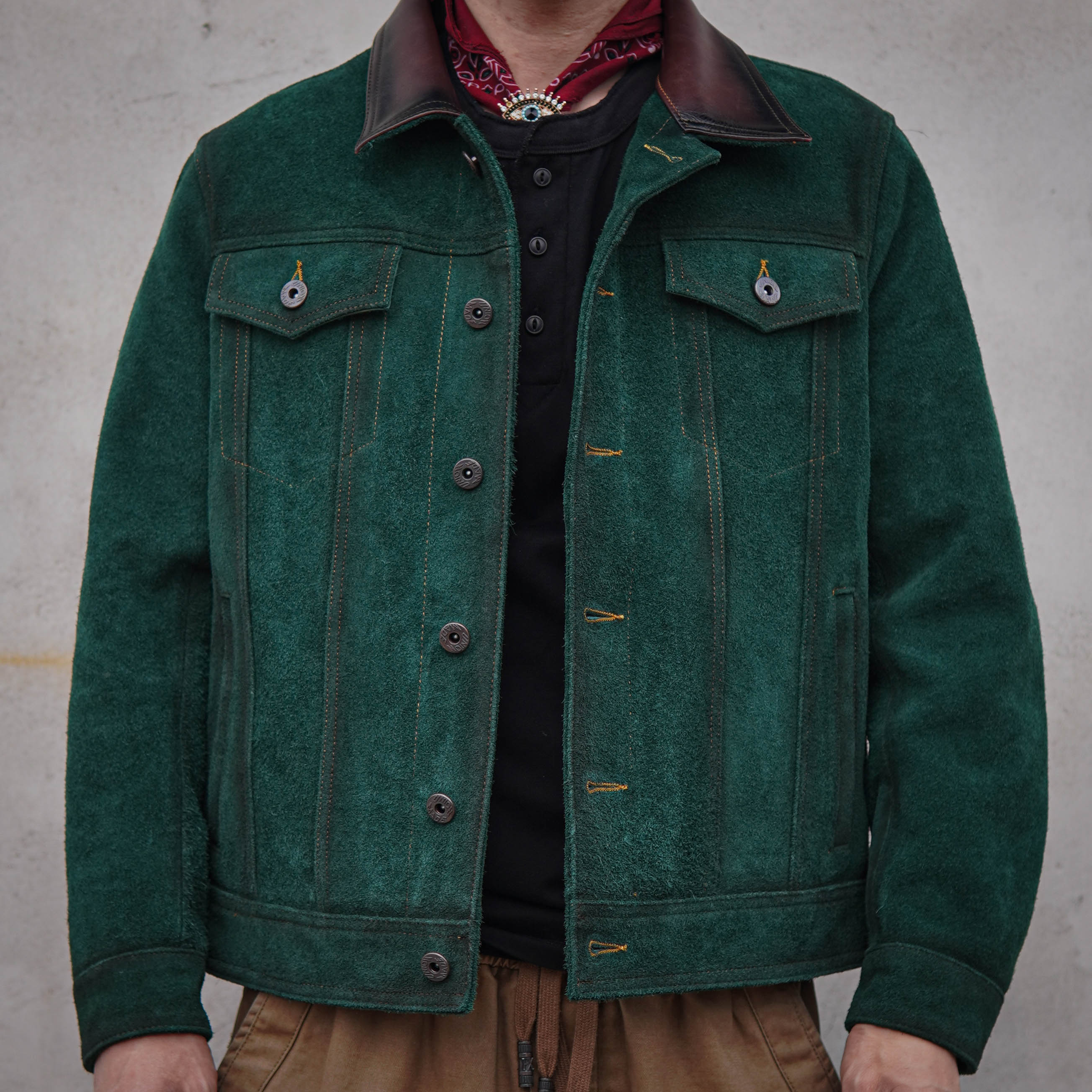 美式复古507黄牛皮皮衣时尚休闲欧美修身翻领