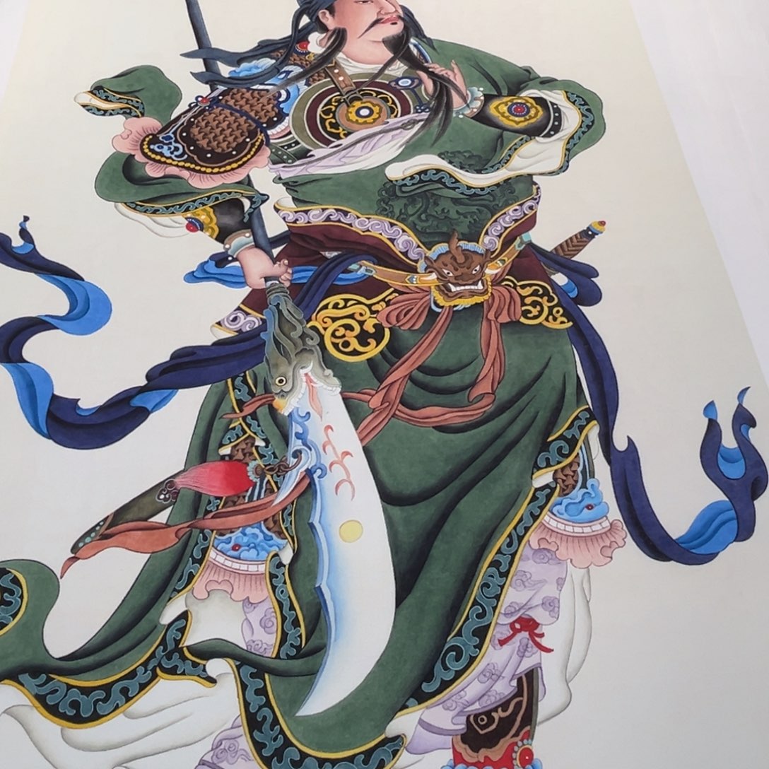 国画李老师工笔关二爷