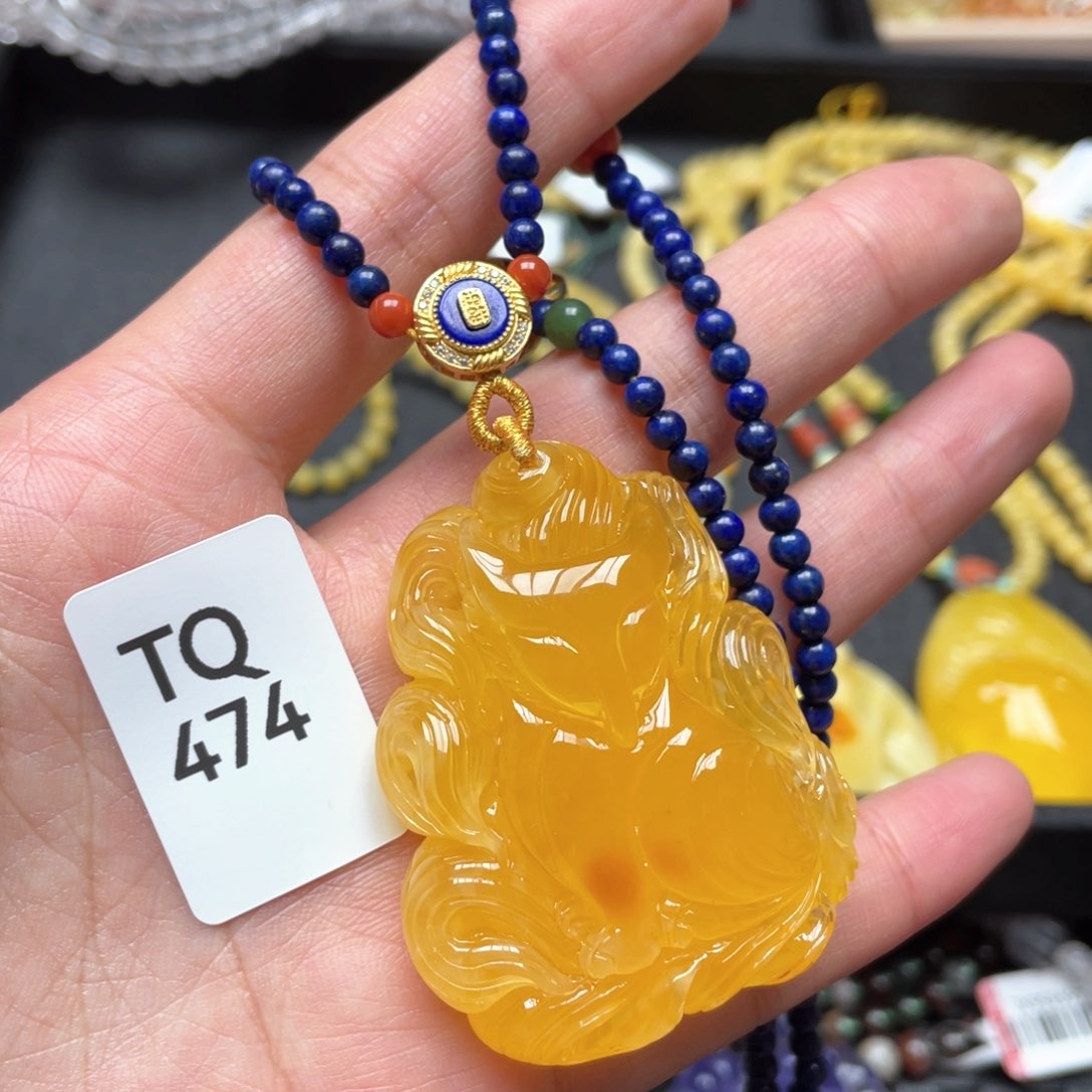 琥珀颈饰未镶嵌项链