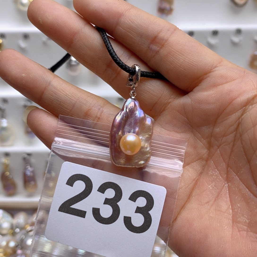 淡水珍珠颈饰银S925镶嵌心****子233