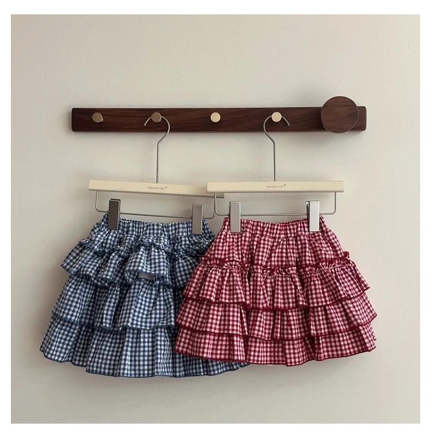 AC404~TF·25夏~格子蛋糕裙523385