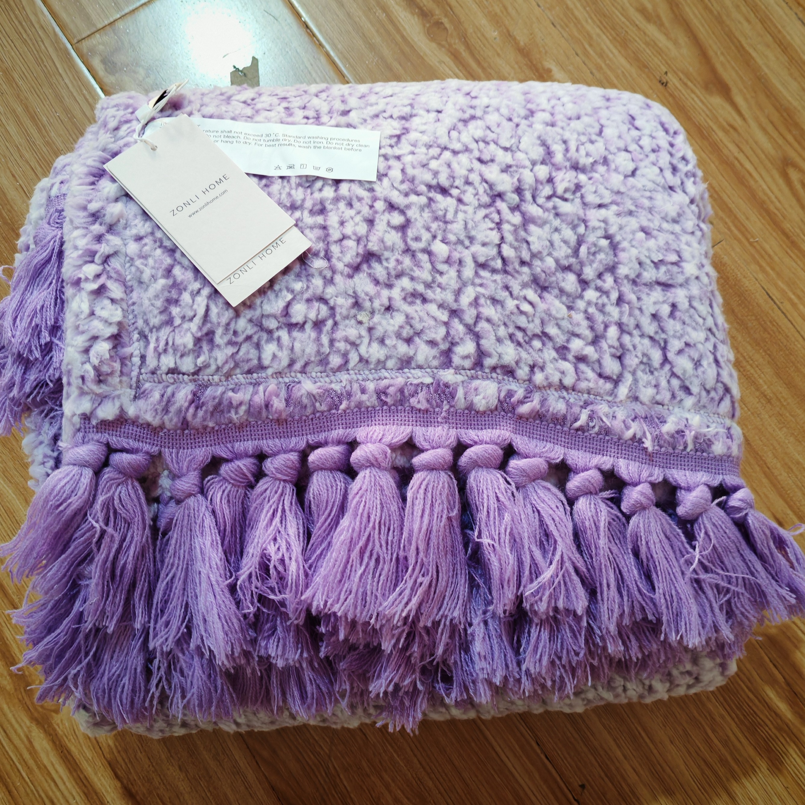 紫色加厚雪花绒休闲毯绒毯披肩尺寸约150*200