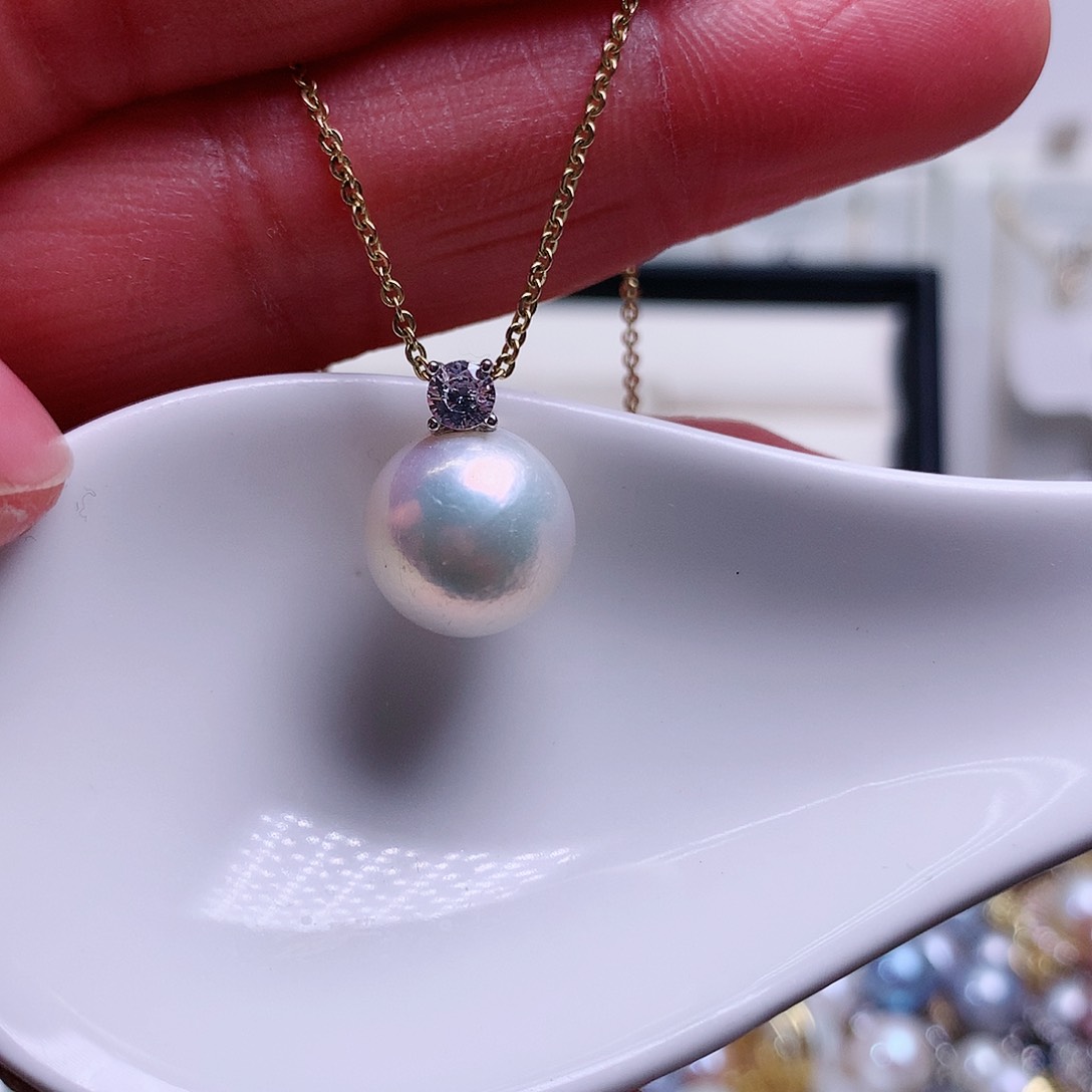 淡水珍珠吊坠(赠链)银S925镶嵌