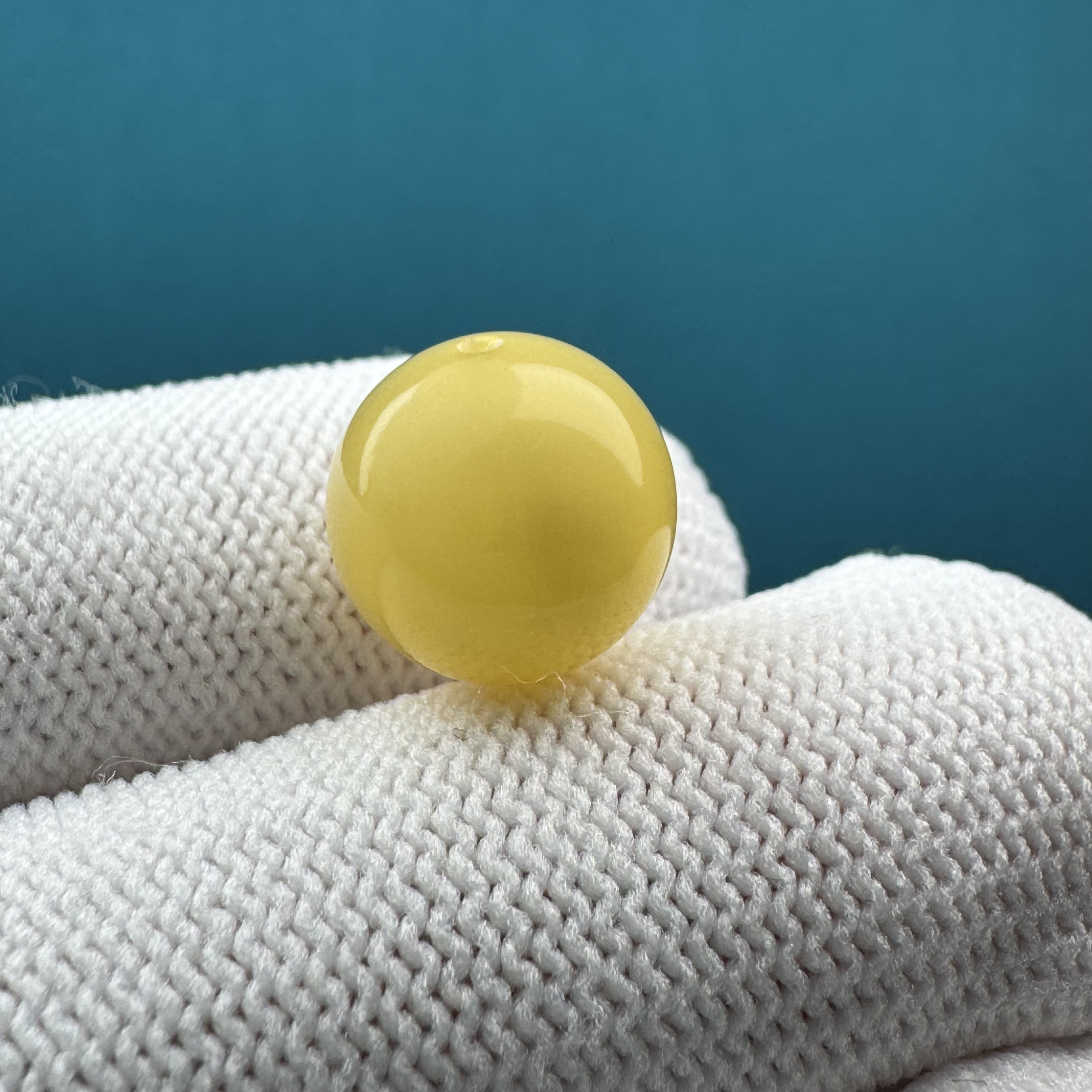 A3538天然原矿蜜蜡 圆珠12.3mm 支持鉴定 假一罚十