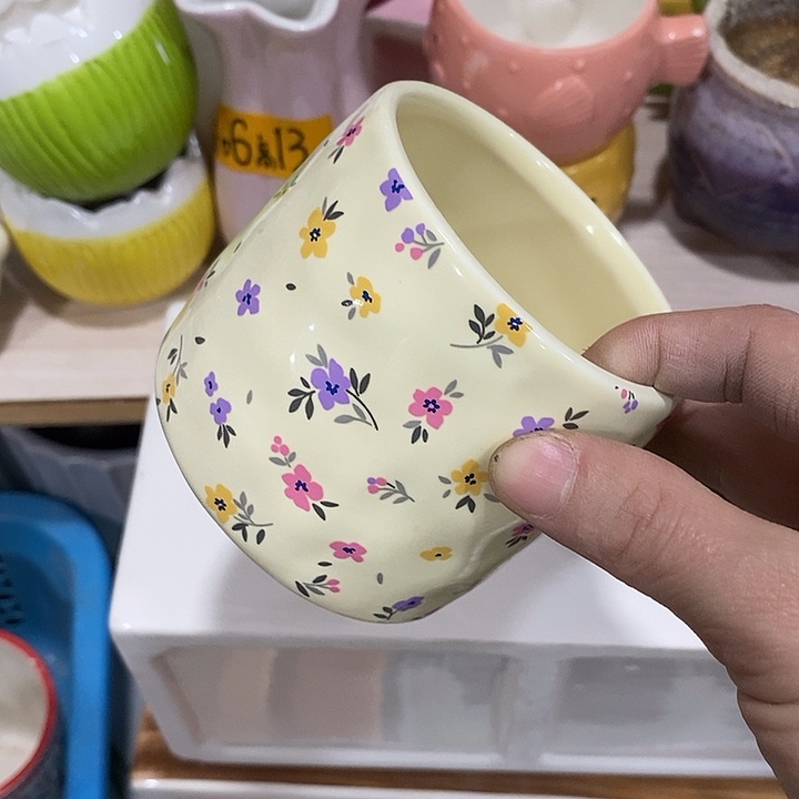 陶盆有孔 瑕疵针孔漏釉介意勿拍外口 8外高8