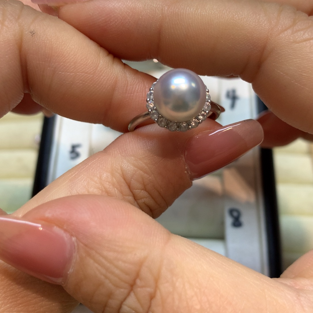海水珍珠戒指银S925镶嵌