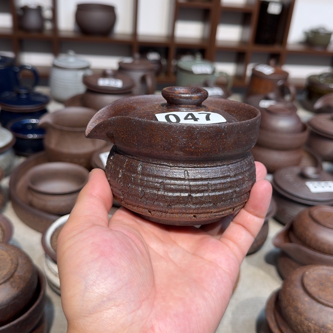 陶粗瓷茶具素色盖碗