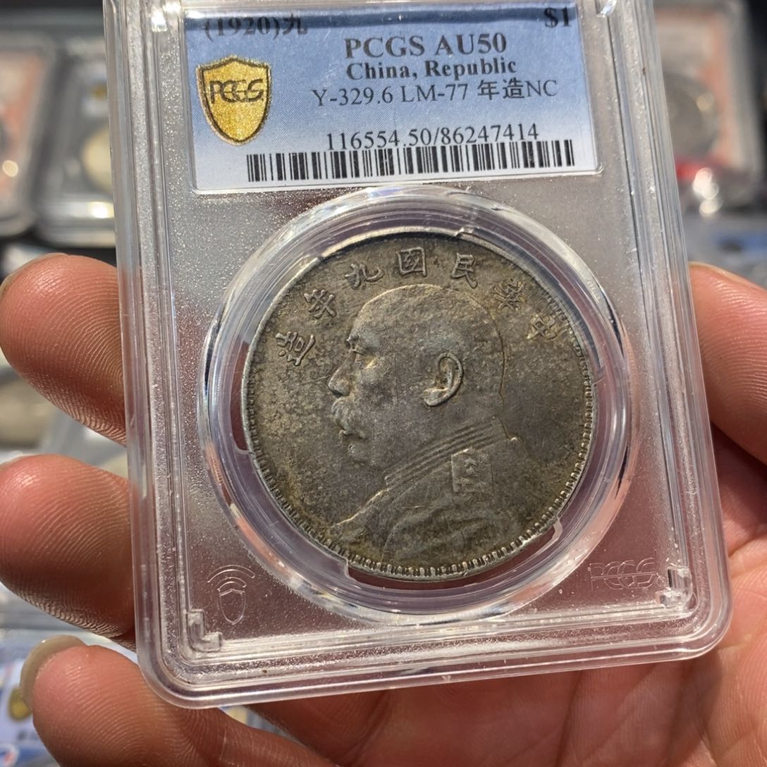 银Pcgs50九粗大头老彩7414