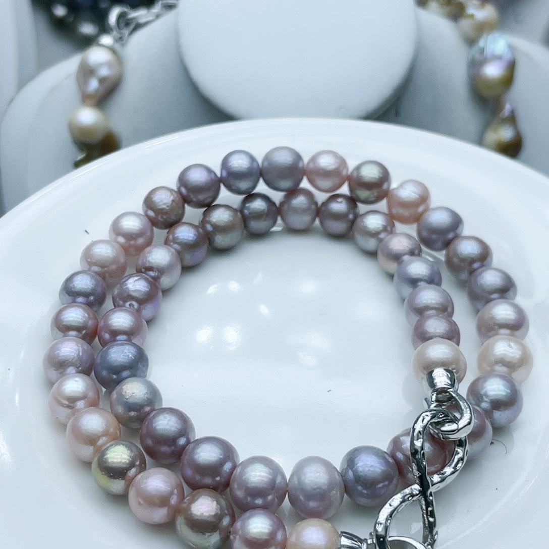 淡水珍珠颈饰钛钢