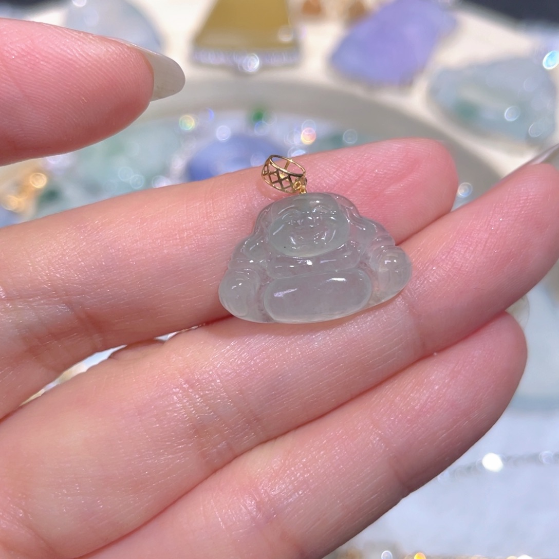 颈饰18K金镶嵌翡翠翡翠