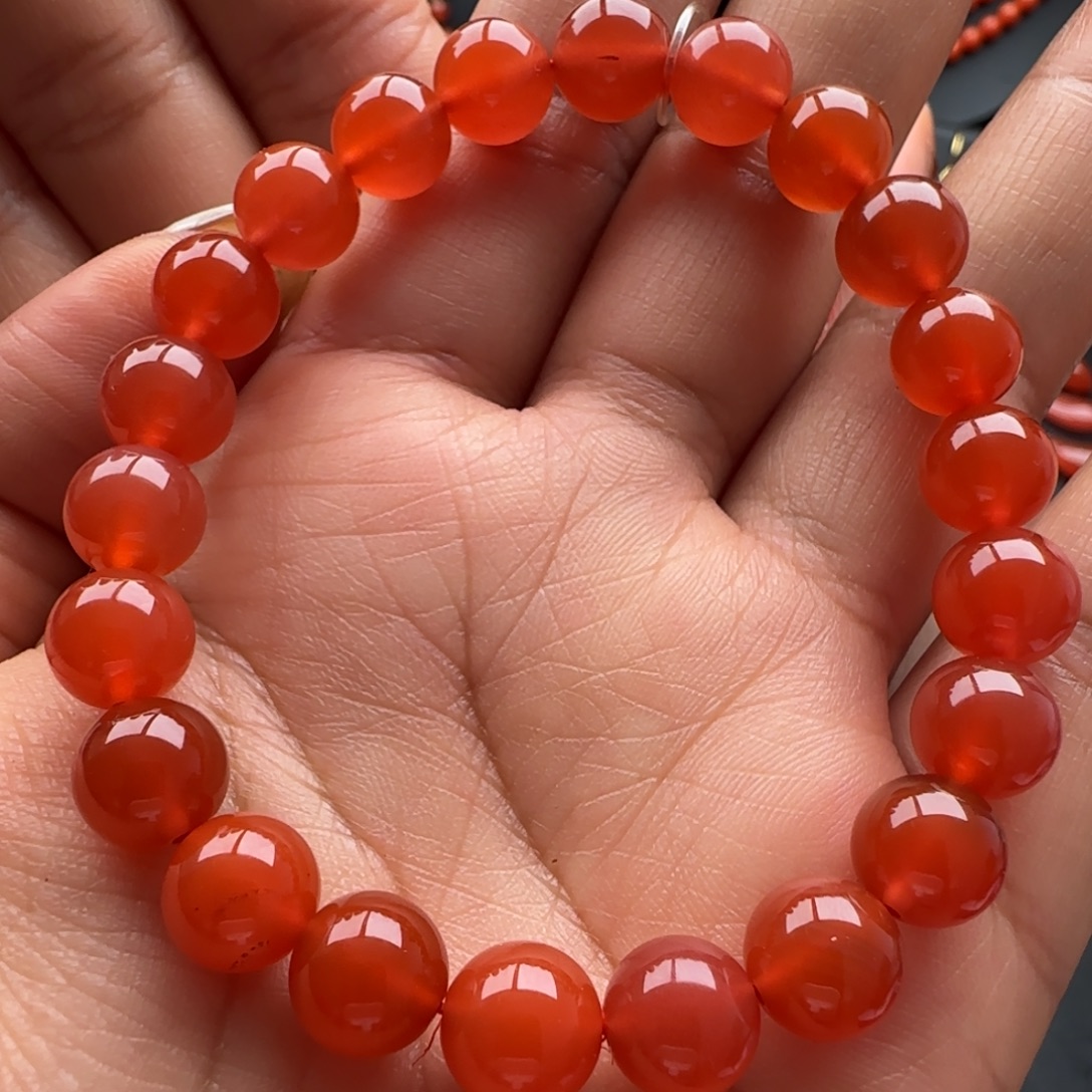 南红玛瑙未镶嵌单圈8+