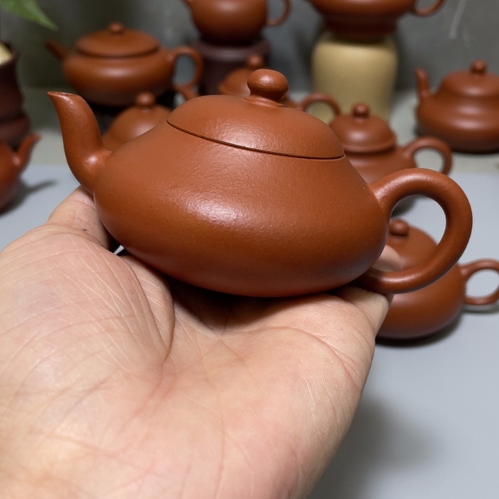 紫砂茶壶生砂生料朱泥小矮梨