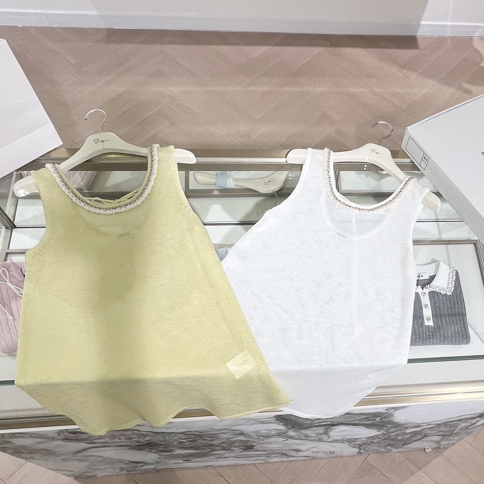 JILLYI南山店【双色背心】黄白两色圆领简约背心裙夏季透气休闲百搭