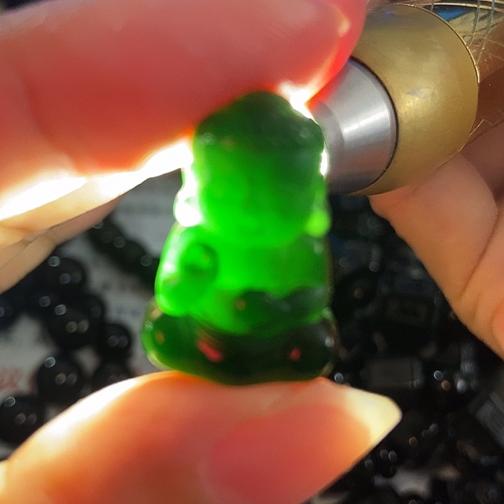 翡翠未镶嵌颈饰墨翠宝宝佛
