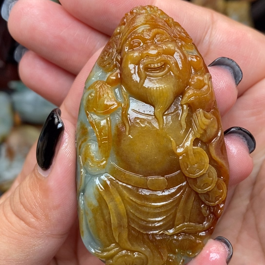 定制翡翠未镶嵌东****烤缅甸翡翠A货黄财神