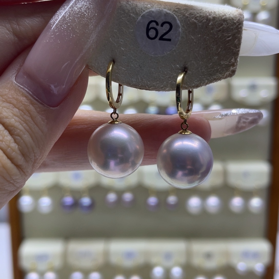 淡水珍珠耳饰18K金镶嵌