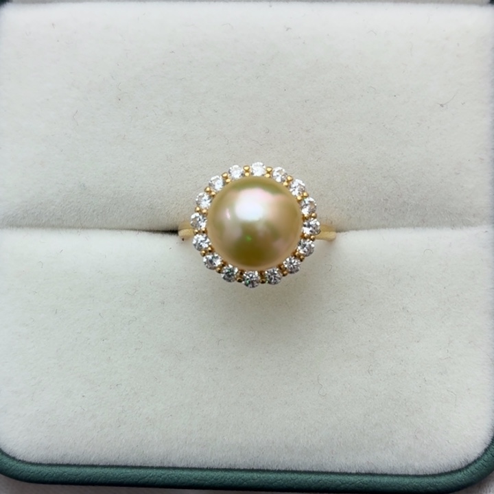 海水珍珠戒指银S925镶嵌