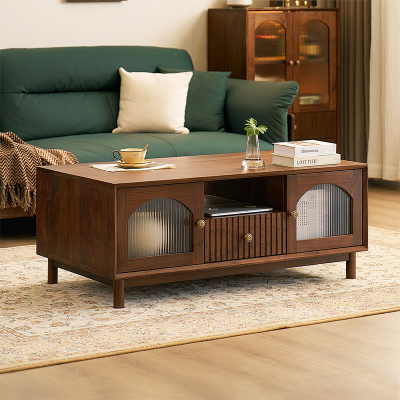 致典北美黑胡桃木北欧简约流年茶几小户型客厅实木茶几桌