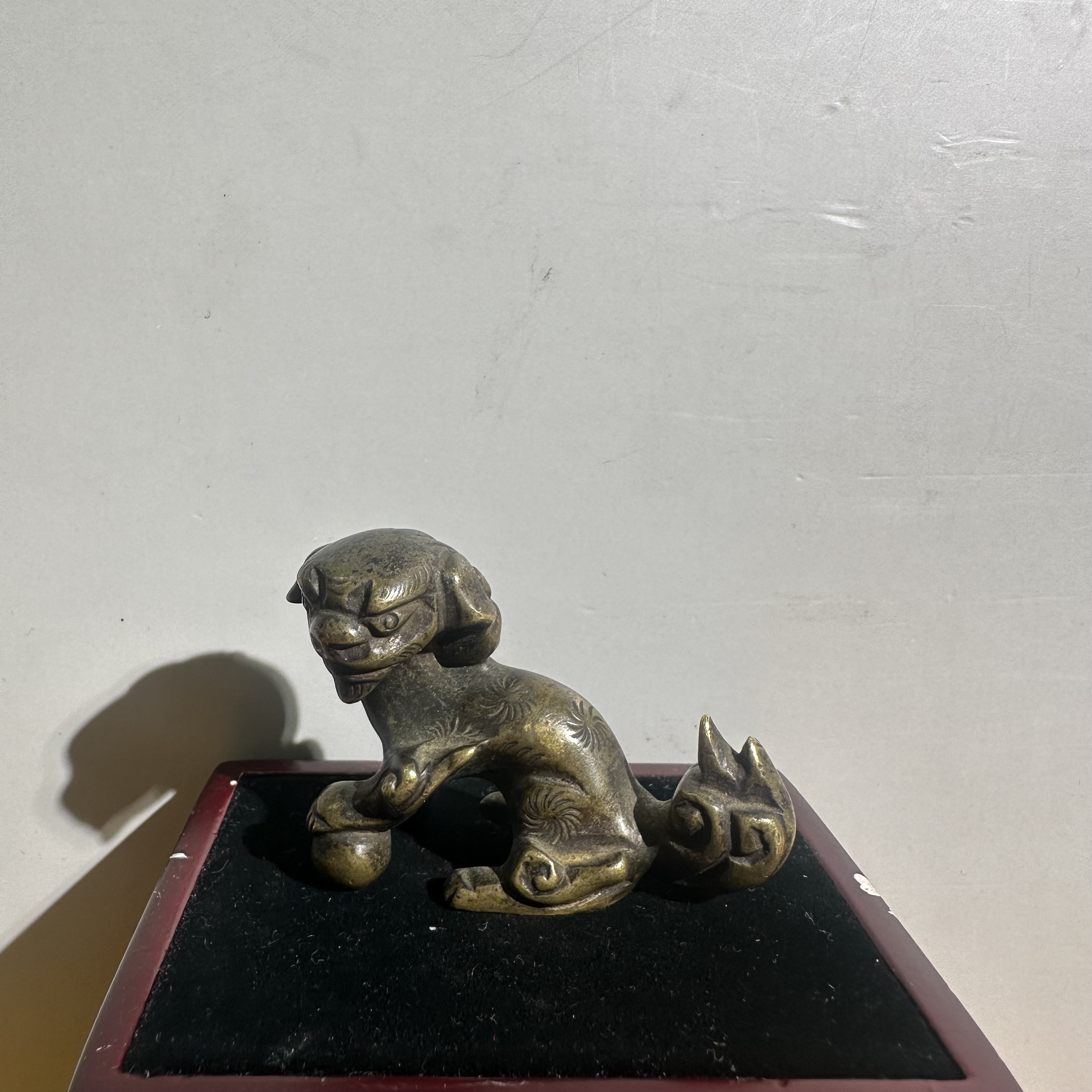 狮型铜质文镇镇纸/Y68/19世纪末/美82分/北京朝阳文物