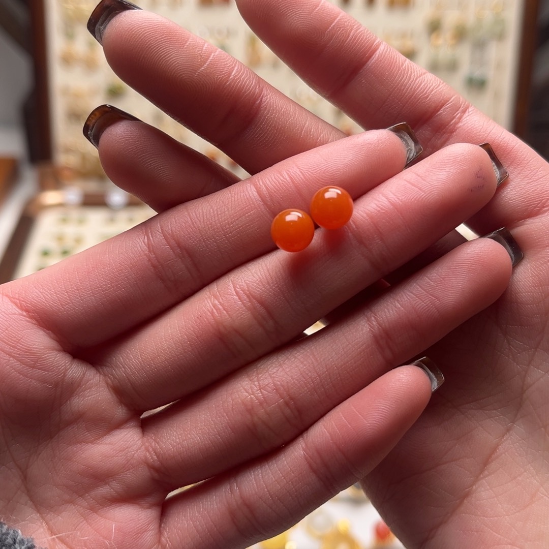 和田玉银S925镀金镶嵌耳坠